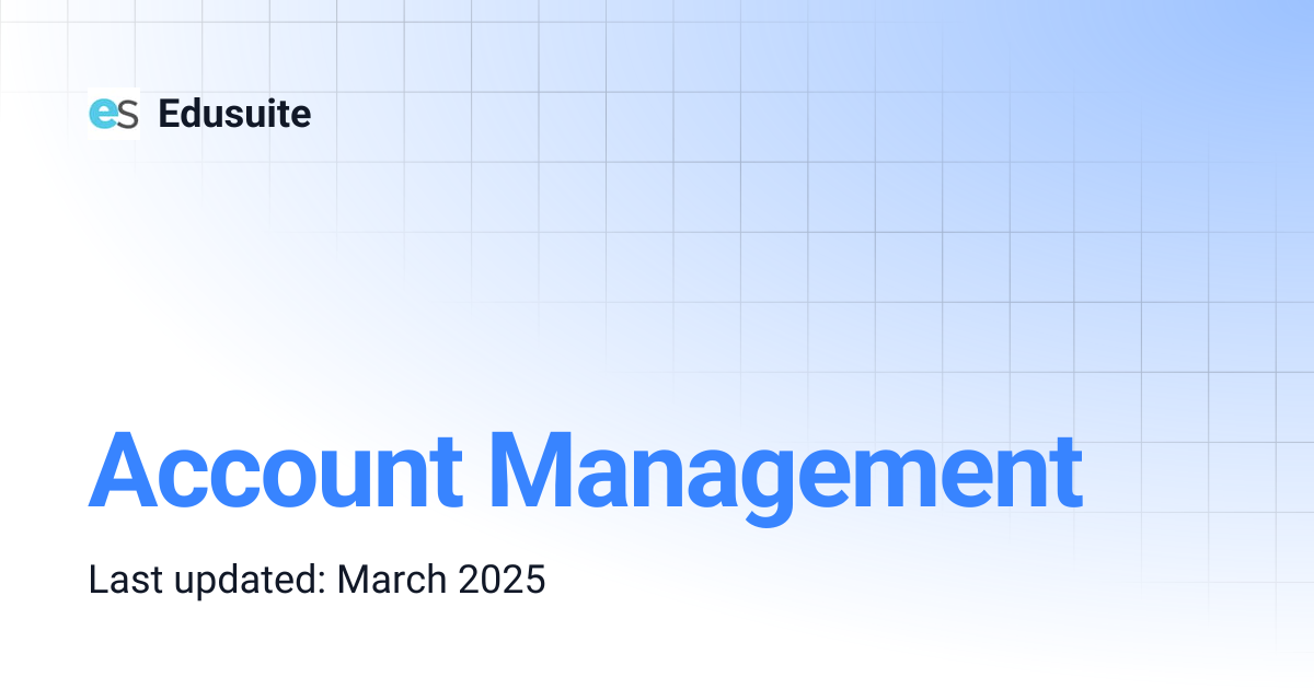 Account Management | Edusuite