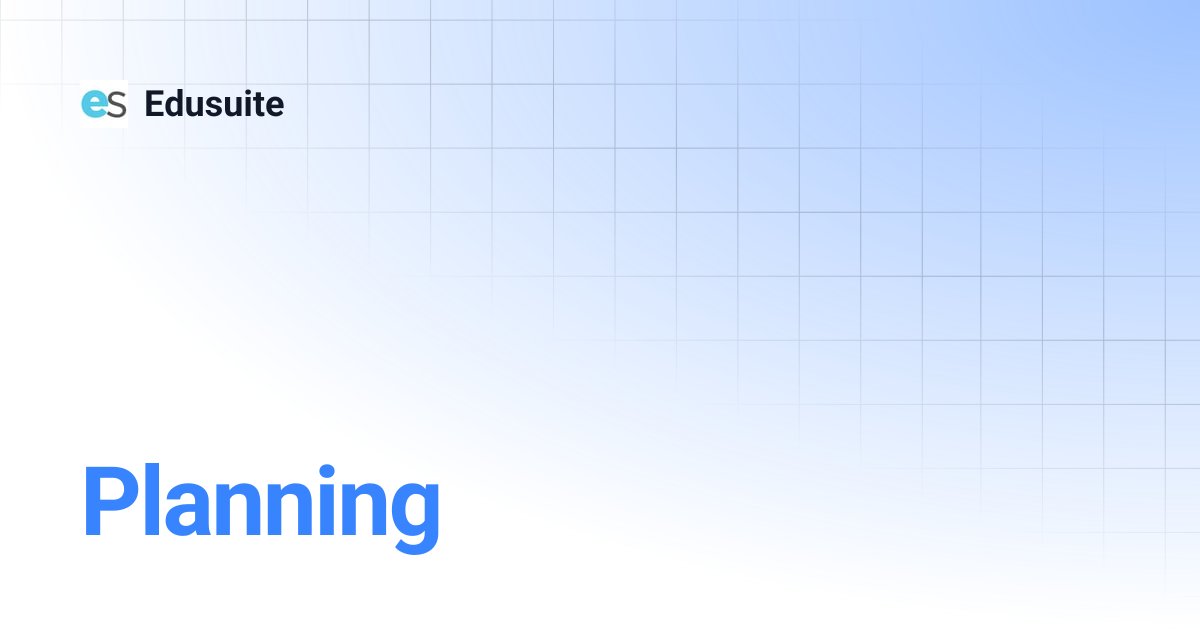 Planning | Edusuite
